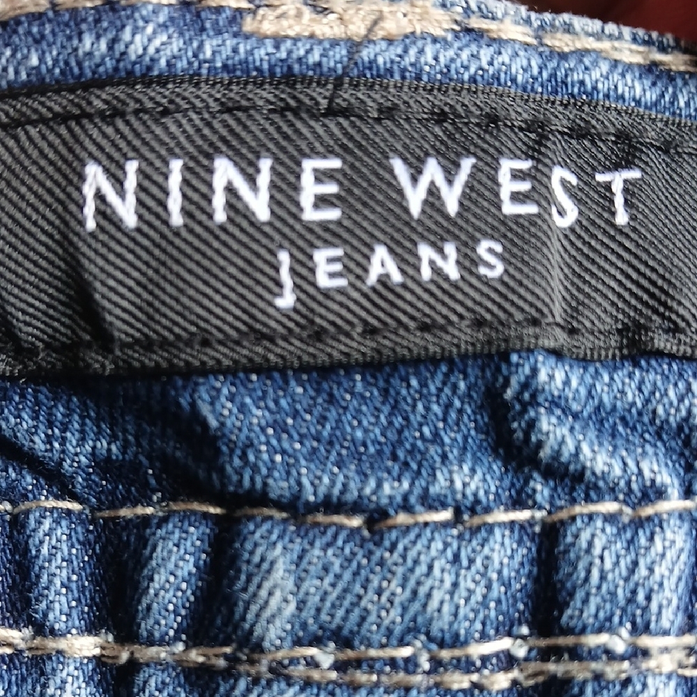 Nine West Medium Blue Bootcut Jeans with Embroidered Back Pocket - Picture 2 of 8